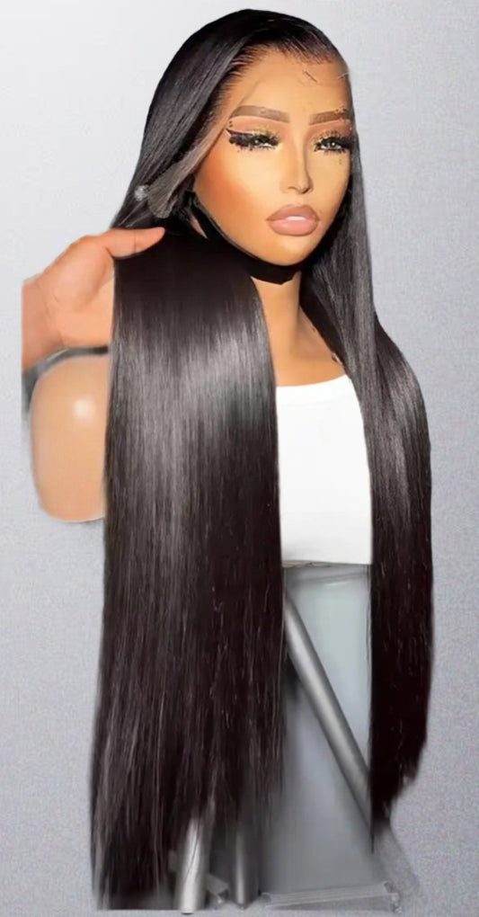 Bone straight peruvian hair lace frontal 13x6 wig